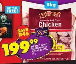 Shoprite Farmer's choice frozen chicken mixed portions offer