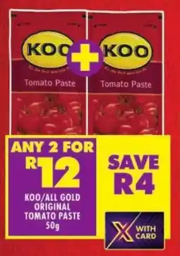 Shoprite Koo/ all gold original tomato paste offer
