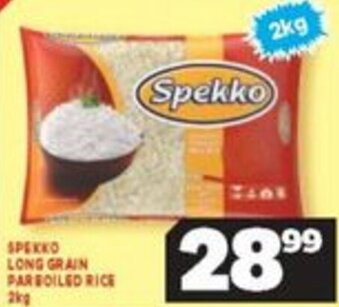 Usave Spekko Long Grain Parboiled Rice 2kg offer