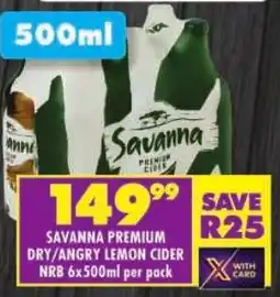 Shoprite Savanna premium dry/ angry lemon cider nrb offer