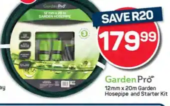Pick n Pay GardenPro 12mm x 20m Garden Hosepipe and Starter Kit offer