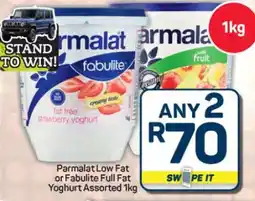 Pick n Pay Hypermarket Parmalat Low Fat or Fabulite Full Fat Yoghurt Assorted 1kg offer