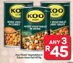 Pick n Pay Hypermarket Koo Mixed Vegetables in Sauce Assorted 400g offer