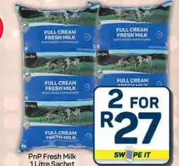 Pick n Pay Hypermarket PnP Fresh Milk 1 Litre Sachet offer