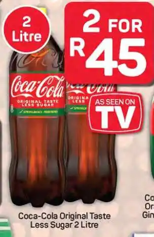 Pick n Pay Hypermarket Coca-Cola Original Taste Less Sugar 2 Litre offer