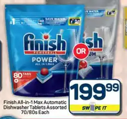 Pick n Pay Hypermarket Finish All-in-1 Max Automatic Dishwasher Tablets Assorted 70/80s Each offer
