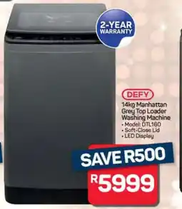 Pick n Pay Hypermarket DEFY 14kg Manhattan Grey Top Loader Washing Machine offer
