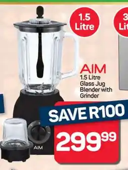 Pick n Pay Hypermarket AIM 1.5 Litre Glass Jug Blender with Grinder offer