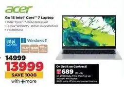 HiFi Corp Acer Go 15 Intel Core i7 Laptop offer