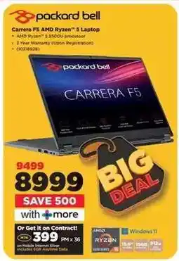 HiFi Corp Packard Bell Carrera F5 AMD Ryzen 5 Laptop offer