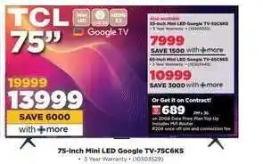 HiFi Corp 75-Inch Mini LED Google TV-75C6KS offer