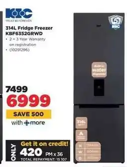 HiFi Corp 314L Fridge Freezer KBF6352GRWD offer