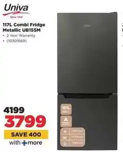 HiFi Corp 117L Combi Fridge Metallic UB155M offer