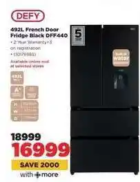 HiFi Corp DEFY 492L French Door Fridge Black DFF440 offer
