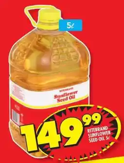 Shoprite RITEBRAND SUNFLOWER SEED OIL 5ℓ offer