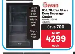 Makro Swan 85 L 78-Can Glass Door Beverage Cooler offer