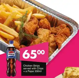 Save Hyper Chicken Strips served with Chips + a Pepsi offer