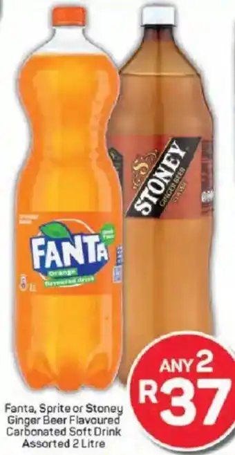 Pick n Pay Fanta, Sprite or Stoney Ginger Beer Flavoured Carbonated Soft Drink Assorted offer