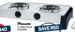 Pick n Pay Pineware 2-Plate Spiral Hotplate offer