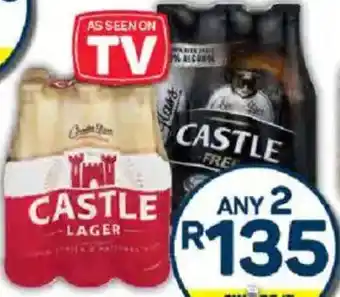 Pick n Pay Castle Lager or Castle Free Non-Returnable Bottles offer