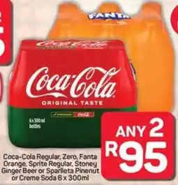 Pick n Pay Coca-Cola Regular, Zero, Fanta Orange, Sprite Regular, Stoney Ginger Beer or Sparlleta Pinenut or Creme Soda offer