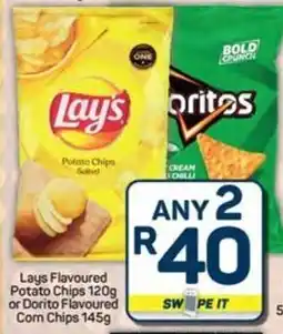 Pick n Pay Lays Flavoured Potato Chips or Dorito Flavoured Corn Chips offer
