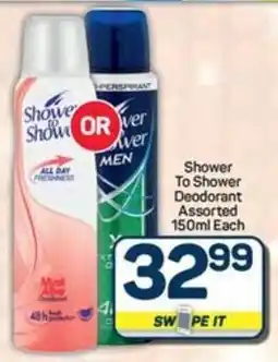 Pick n Pay Shower To Shower Deodorant Assorted offer