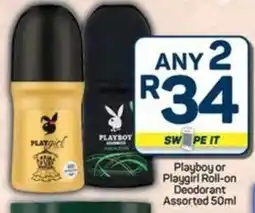 Pick n Pay Playboy or Playgirl Roll-on Deodorant Assorted offer
