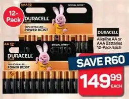 Pick n Pay Duracell Alkaline AA or AAA Batteries offer