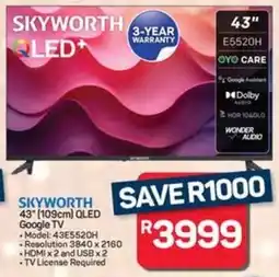Pick n Pay Skyworth 43" 109cm QLED Google TV offer