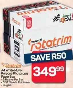 Pick n Pay Mondi Rotatrim A4 White Multi-Purpose Photocopy Paper Box offer