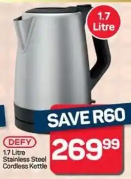Pick n Pay Defy Stainless Steel Cordless Kettle offer