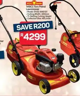 Pick n Pay Wolf Garden 149CC Torx Petrol Lawnmower offer