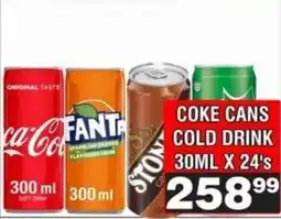 Advance Cash n Carry Coke cans cold drink offer