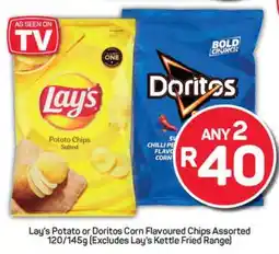 Pick n Pay Lay's Potato or Doritos Corn Flavoured Chips Assorted 120/145g offer