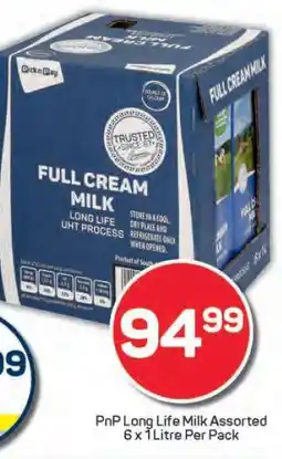 Pick n Pay PnP Long Life Milk Assorted 6 x 1 Litre Per Pack offer