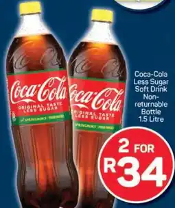 Pick n Pay Coca-Cola Less Sugar Soft Drink Non-returnable Bottle 1.5 Litre offer