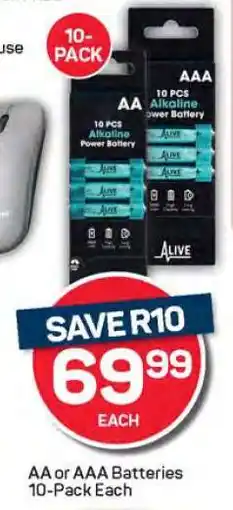 Pick n Pay AA or AAA Batteries 10-Pack Each offer