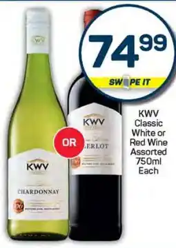 Pick n Pay KWV Classic White or Red Wine Assorted 750ml Each offer