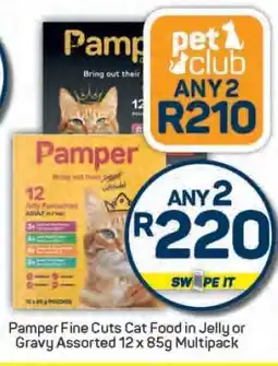 Pick n Pay Pamper Fine Cuts Cat Food in Jelly or Gravy Assorted 12 x 85g Multipack offer