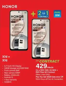 Incredible Connection Honor X7d + X7d offer