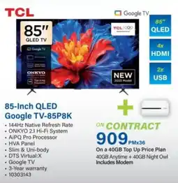 Incredible Connection TCL 85-Inch QLED Google TV-85P8K offer