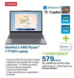 Incredible Connection Lenovo IdeaPad 3 AMD Ryzen 7 7735H Laptop offer