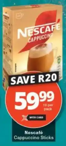 Checkers Nescafé Cappuccino Sticks offer