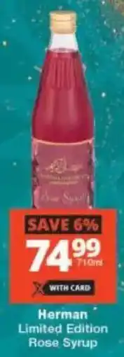 Checkers Herman Limited Edition Rose Syrup offer