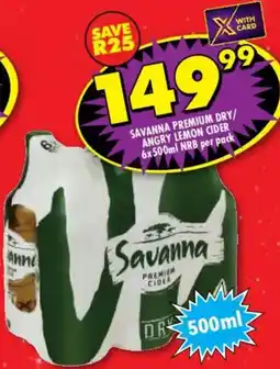 Shoprite Liquor Savanna premium dry/ angry lemon cider nrb offer