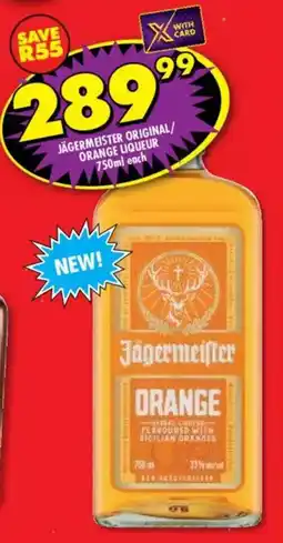 Shoprite Liquor Jägermeister original/ orange liqueur offer