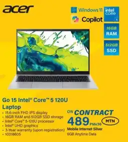 Incredible Connection Acer Go 15 Intel Core 5 120U Laptop offer
