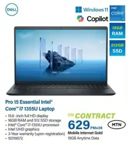 Incredible Connection Dell Pro 15 Essential Intel Core i7 1355U Laptop offer