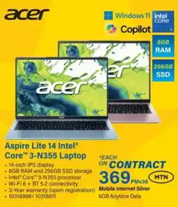 Incredible Connection Acer Aspire Lite 14 Intel Core 3-N355 Laptop offer